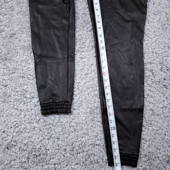 Spanx Leather Like Jogger Size Small Black High Rise Faux 20283R Pull On - Picture 9 of 9